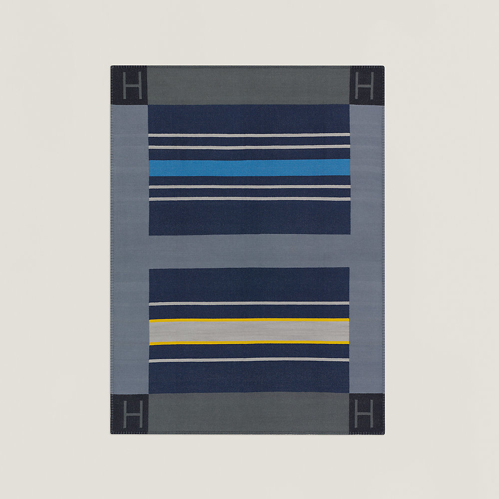 Avalon Cab blanket - Blue | Hermès USA